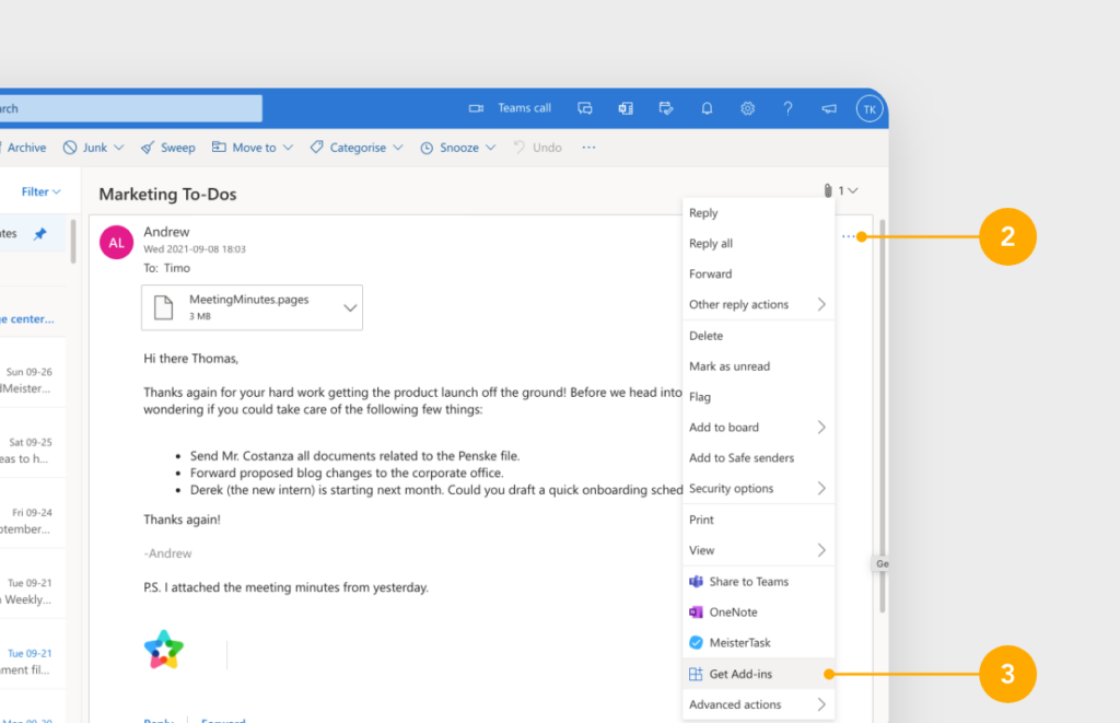 MeisterTask Outlook Add-Ins