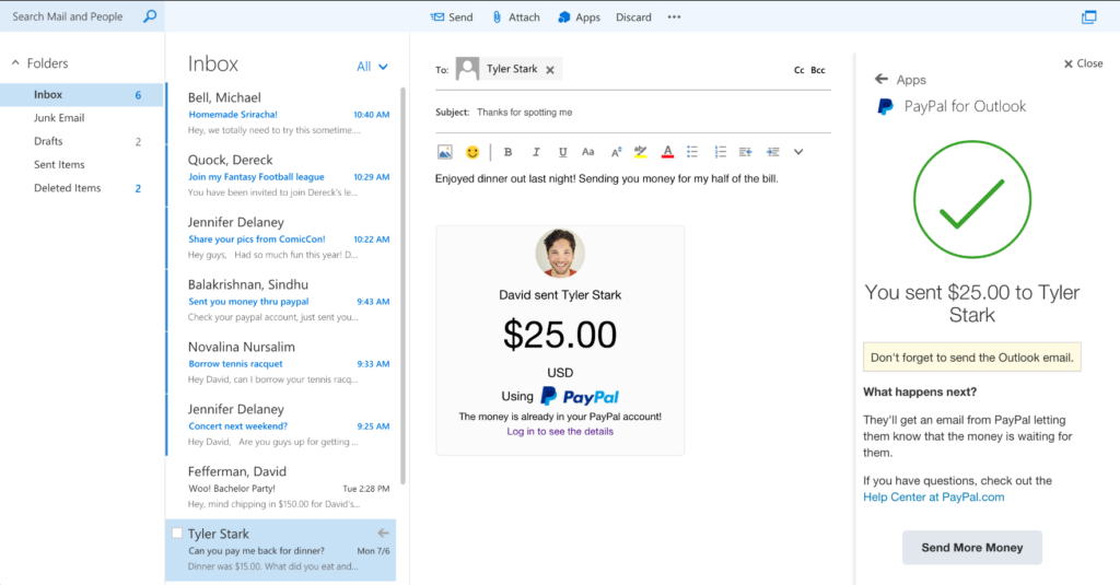 PayPal Outlook Add-Ins