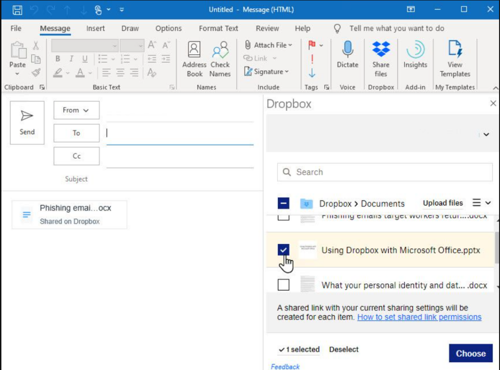 Dropbox for Outlook Outlook Add-Ins